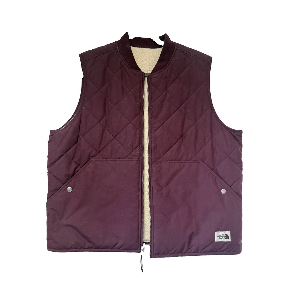 The North Face Cuchillo Reversible Vest Womens XL Root Brown Sherpa Lined